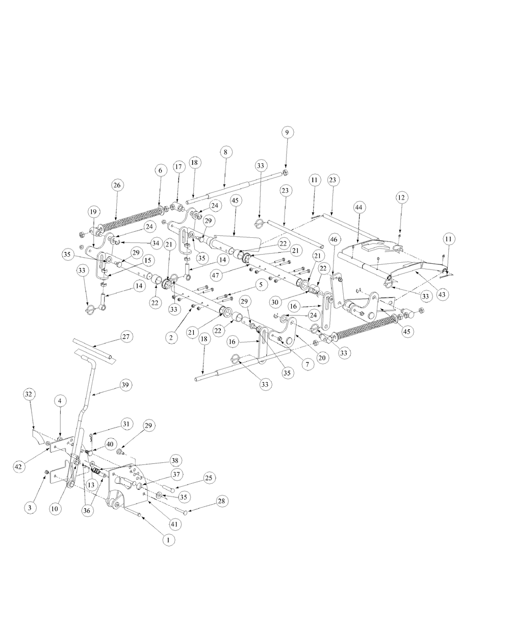 Lift Assembly Diagram and Parts List for M60-KW 53AB5DCX150-25-HP Cub Cadet Lawn Tractor